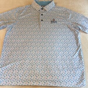 FootJoy PGA Tour Men's Light Blue Palm Print Polo